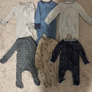 Cloud Island Cotton Footed Pajamas Newborn Set of 6